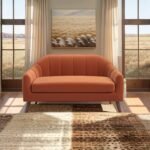 E-Furniture Chicago Couch | 3 Seater Couch In MultiColour velvet brown rust