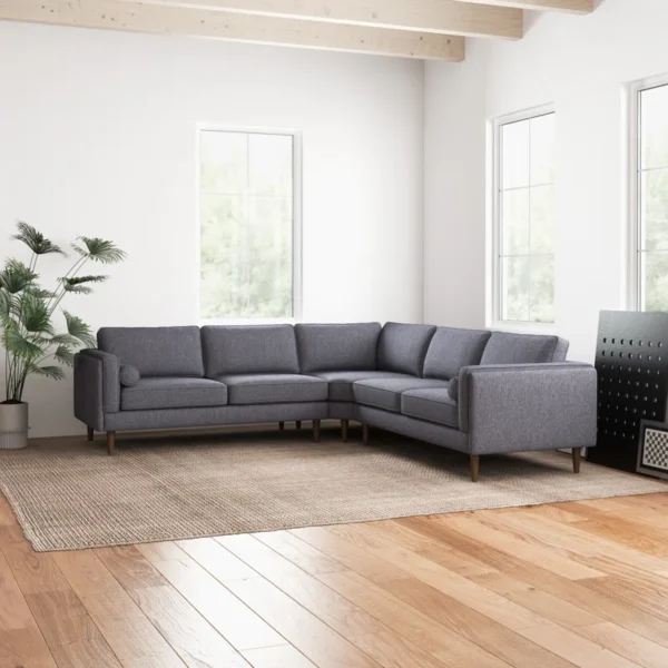 Power point Sectional Sofa Set in Grey Color by E-furniture