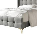 E-Furniture Light Grey King size Upholstered Fabric Bed Frame – Contemporary Design - Image 5