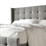 E-Furniture Light Grey King size Upholstered Fabric Bed Frame – Contemporary Design - Image 6