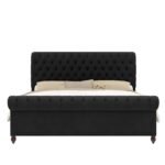 E-Furniture RegalRest Queen Size Non Storage Upholstered Bed In Dark Grey Color Queen Size - Image 4