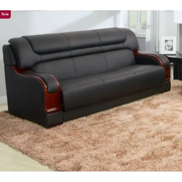 iCloud Sofa Couch In Black Color Leatherette by E-furniture