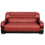 iCloud Sofa Couch In Black Maroon and black Leatherette by E-furniture - Image 5