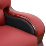 iCloud Sofa Couch In Black Maroon and black Leatherette by E-furniture - Image 2