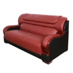 iCloud Sofa Couch In Black Maroon and black Leatherette by E-furniture - Image 4