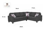 E-Furniture | CosmoPlus Modular Sectional Sofa, Medium, Contemporary, Dove Gray - Image 3