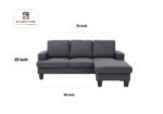 E-Furniture | Urban Loft Sectional Sofa with Chaise, Slate Grey - Image 3