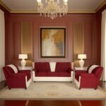 E-Furniture | Ruby Embrace Three-Piece Set, Crimson Cream - Image 9