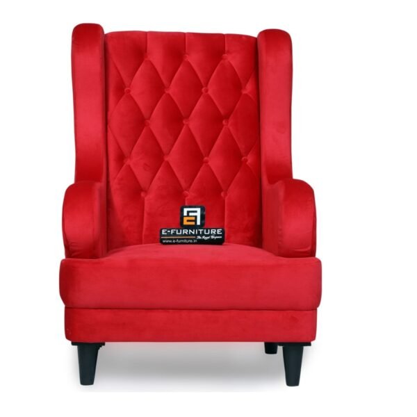 E-Furniture | Azure Dreamweaver Upholstered Wing Chair, Royal Red