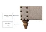 E-Furniture | Cambridge Luxe Upholstered Queen Size Bed, Antique Beige - Image 3