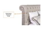 E-Furniture | Cambridge Luxe Upholstered Queen Size Bed, Antique Beige - Image 5