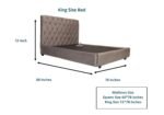 E-Furniture | Serenity King Size Upholstered Bed, Compact Design, Grey Color - Image 4