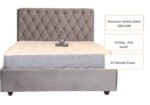 E-Furniture | Serenity King Size Upholstered Bed, Compact Design, Grey Color - Image 5