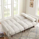 E-Furniture Kaspersky Sofa Cum Bed | Sofa Cum Bed In Cream Color - Image 6