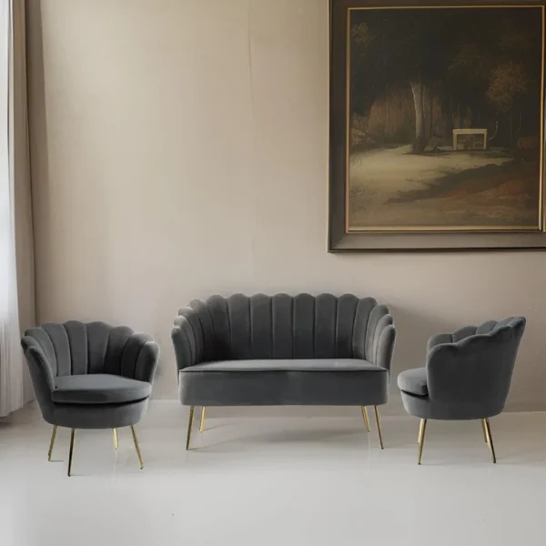E-Furniture Montana 3+1+1 Sofa Pack In Grey Colour