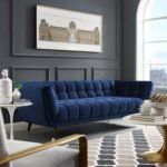 Regal Blue | Tufted Velvet Sofa, Modern Elegance