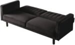 Maple Nest | Modern Tufted Sofa Cum Bed, Dark Brown - Image 6