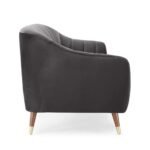Slate Luxe | Channel-Tufted Velvet Sofa, Dark Gray Elegance - Image 4