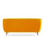 Sunshine Bliss | Modern Channel-Tufted Velvet Couch, Bright Yellow - Image 5