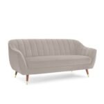 Pearl Essence | Luxe Channel-Tufted Velvet Sofa, Light Beige - Image 3