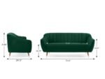 Emerald Oasis | Channel-Tufted Velvet Couch, Modern Luxe - Image 6