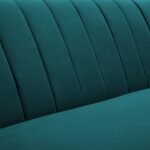 Teal Tranquility | Channel-Tufted Velvet Couch, Modern Elegance - Image 7