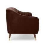Chocolate Luxury | Velvet Channel-Tufted Sofa, Mid-Century Modern - Image 4