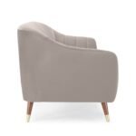 Pearl Essence | Luxe Channel-Tufted Velvet Sofa, Light Beige - Image 4