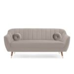 Pearl Essence | Luxe Channel-Tufted Velvet Sofa, Light Beige - Image 2