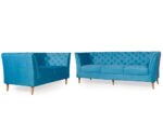 Sapphire Elegance | Regency 3+2 Sofa Set, Deep Blue
