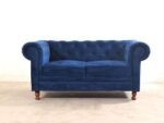 Majestic Azure | Chesterfield 3+2 Sofa Set, Blue Velvet - Image 8