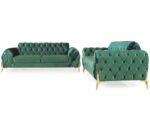 Emerald Gem | Chesterfield 3+2 Sofa Set, Green Velvet - Image 2